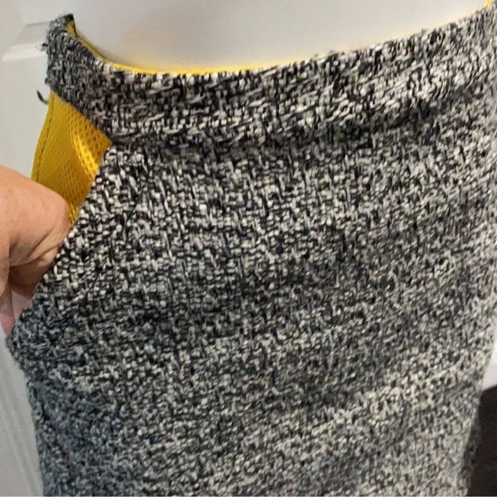 REBECCA MINKOFF Tweed Mini Skirt in Gray and Butter Yellow, Women’s Size 0